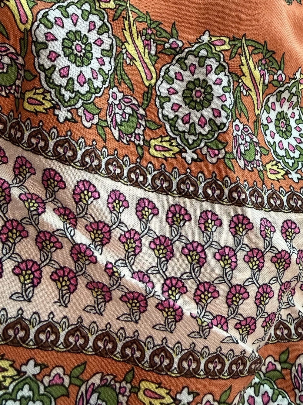 Ces Femme Burnt Orange Maxi Dress with Floral Border - Picture 7 of 9